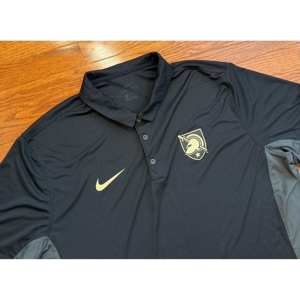 Nike Army West Point Polo Golf Shirt Mens 2XL Black Gray USMA Performance